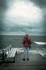 Blick aufs Meer bei stürmischer See