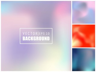 Abstract Creative concept vector multicolored blurred background set. For Web and Mobile Applications, art illustration template design, business infographic and social media, modern decoration