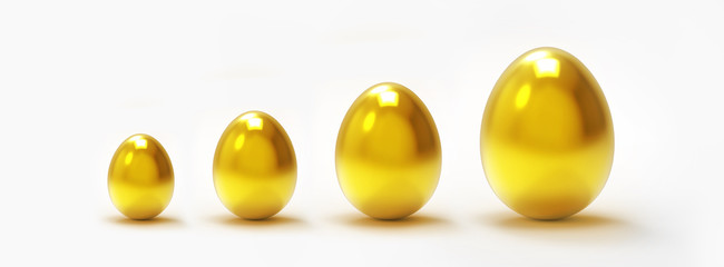 Naklejka na ściany i meble Gold Eggs Grow from Small to Large