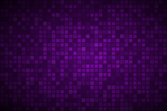 Dark purple abstract background with transparent squares, mosaic look, vector illustration