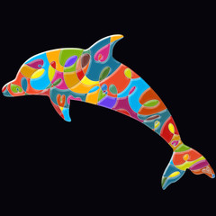Dolphin with a beautiful pattern