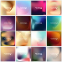Abstract Creative concept vector multicolored blurred background set. For Web and Mobile Applications, art illustration template design, business infographic and social media, modern decoration