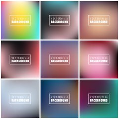 Abstract Creative concept vector multicolored blurred background set. For Web and Mobile Applications, art illustration template design, business infographic and social media, modern decoration