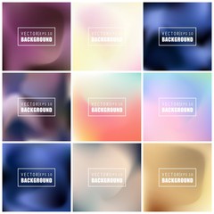 Abstract Creative concept vector multicolored blurred background set. For Web and Mobile Applications, art illustration template design, business infographic and social media, modern decoration