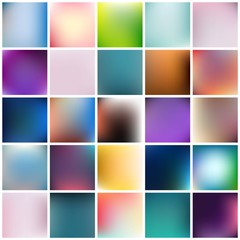 Naklejka premium Abstract Creative concept vector multicolored blurred background set. For Web and Mobile Applications, art illustration template design, business infographic and social media, modern decoration