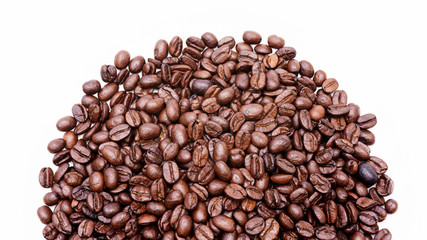 coffee beans on a white background.