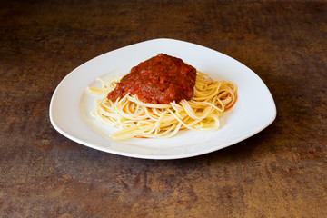 Spaghetti Bolognese on plate