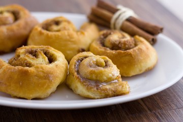 Cinnamon rolls, traditional homemade pastry