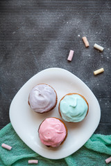 Pastel coloured cupcakes for Easter