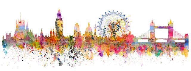Deurstickers Abstract illustration of the London skyline © siloto