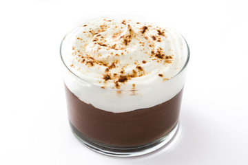 Chocolate mousse isolated on white background
