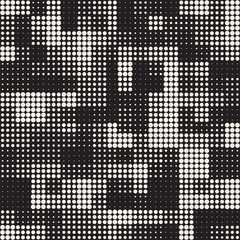 Modern Stylish Halftone Texture. Endless Abstract Background With Random Size Circles. Vector Seamless Pattern.