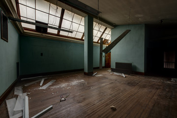Room with Skylight - Abandoned Courthouse