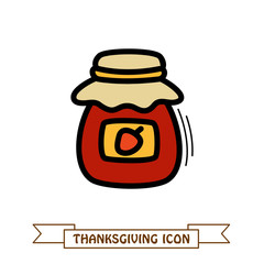Jam jar icon. Harvest. Thanksgiving vector