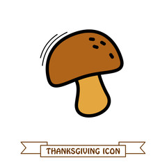 Mushroom icon. Harvest. Thanksgiving vector