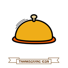 Food tray icon. Harvest. Thanksgiving vector
