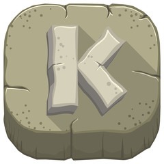 Letter K carved from stone