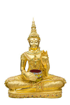 Gloden Buddha image with alms bowl