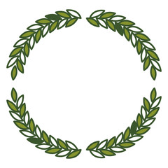 olive branches forming circle in green color vector illustration