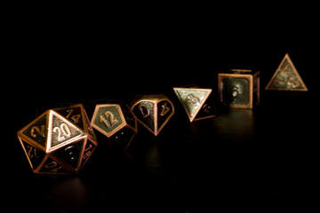 A set of polyhedral dice used for role playing games such as Dungeons & Dragons.