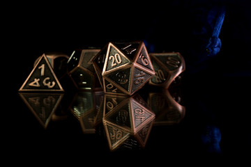 A set of polyhedral dice used for role playing games such as Dungeons & Dragons.