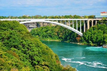 Fototapeta na wymiar Niagara falls＆Rainbow bridge