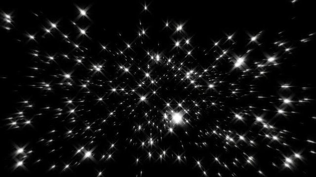 	Flight inside a White Stars Particles Field Loopable Motion Background