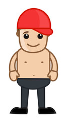 Cool Boy without Shirt - vector clip-art illustration