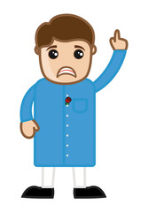 Frightened Cartoon Minister - vector clip-art illustration