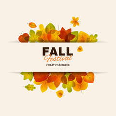 Obraz premium Fall festival modern minimalist vector poster template.