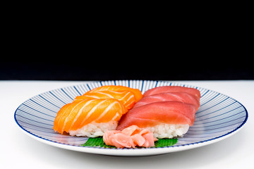 fresh sushi traditional japanese food on the table