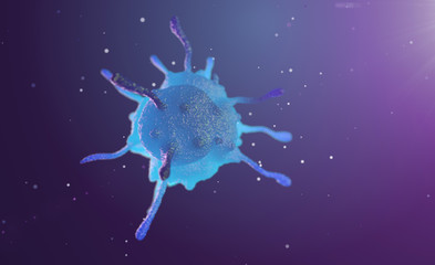 Obraz na płótnie Canvas 3d illustration of cell under microscope