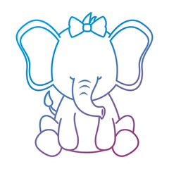 cute female elephant character icon