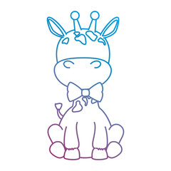 cute giraffe with bowntie character icon