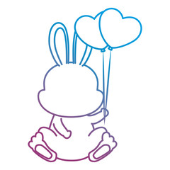 cute rabbit with balloons air