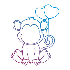 cute monkey with balloons air character icon
