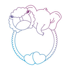 cute elephant with lion card