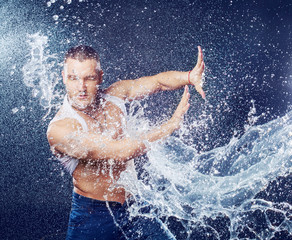 man with a splash
