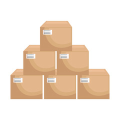 boxes carton isolated icon