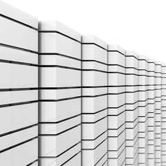 Futuristic black and white architecture background. 3D Rendering.