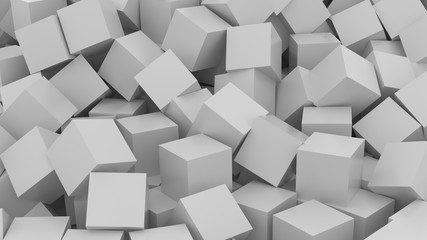 White cubes background. 3D Rendering.