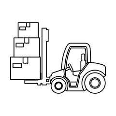 cart forklift with boxes