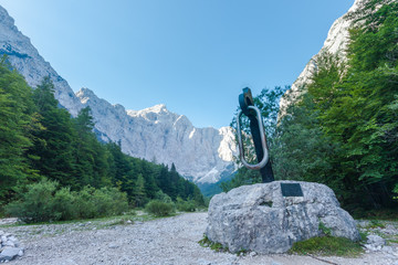 Memorial to the mountaineer partisans at Vrata Valley, Julian alps.