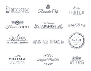 Collection of vintage patterns. Flourishes calligraphic ornaments and frames. Retro style of design elements, postcard, banners, logos. Vector template