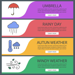 Autumn weather web banner templates set