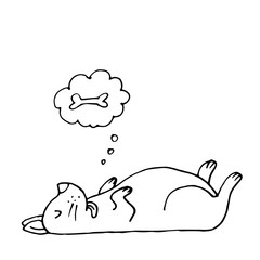 Sleeping dog vector sketch