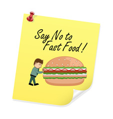 Say No to Fast Food - Vector Illustration