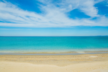Fototapeta na wymiar Blue sea in Fiume Santo beach