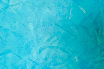 Italian wall, closed up of painted wall in aquatic blue color texture for background