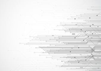 Abstract background with technology circuit board texture. Electronic motherboard illustration. Communication and engineering concept. Vector illustration